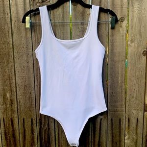 Abercrombie & Fitch 90s Seamless Fabric Tank Bodysuit White SZ Small